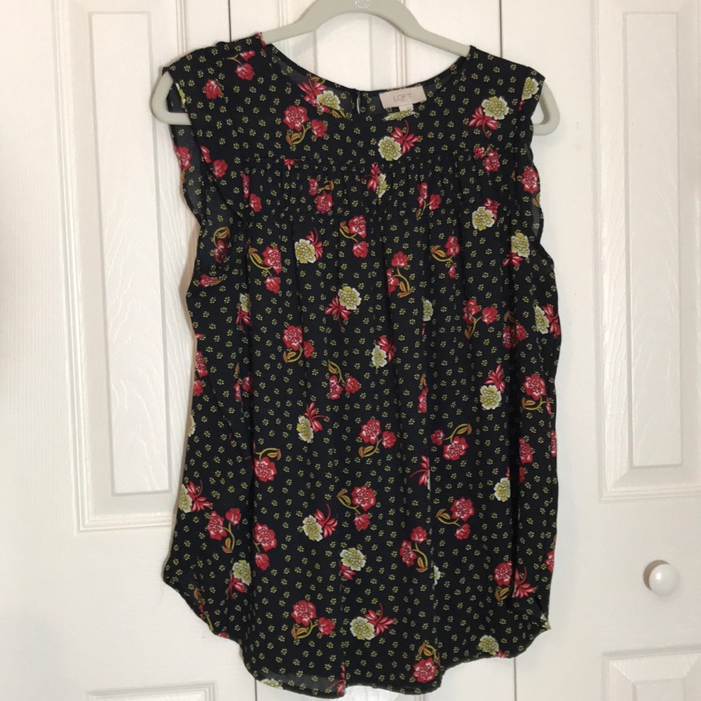 Loft sheer floral top SZ L